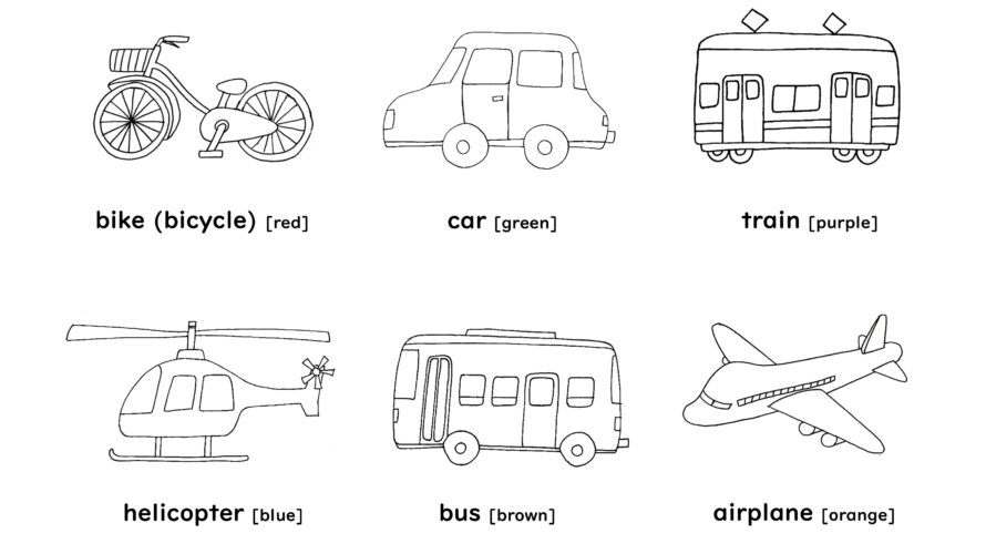 【M177】 [WS] Transportation coloring sheet