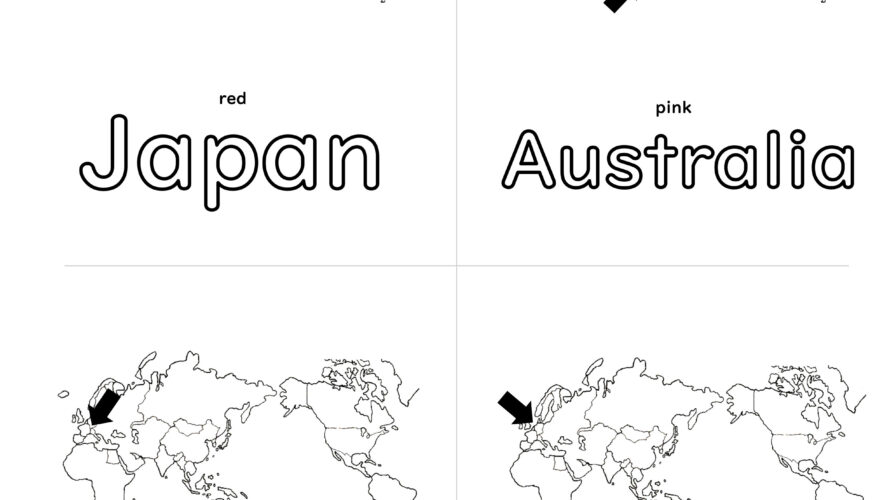 【M179】 [WS] Country coloring sheet